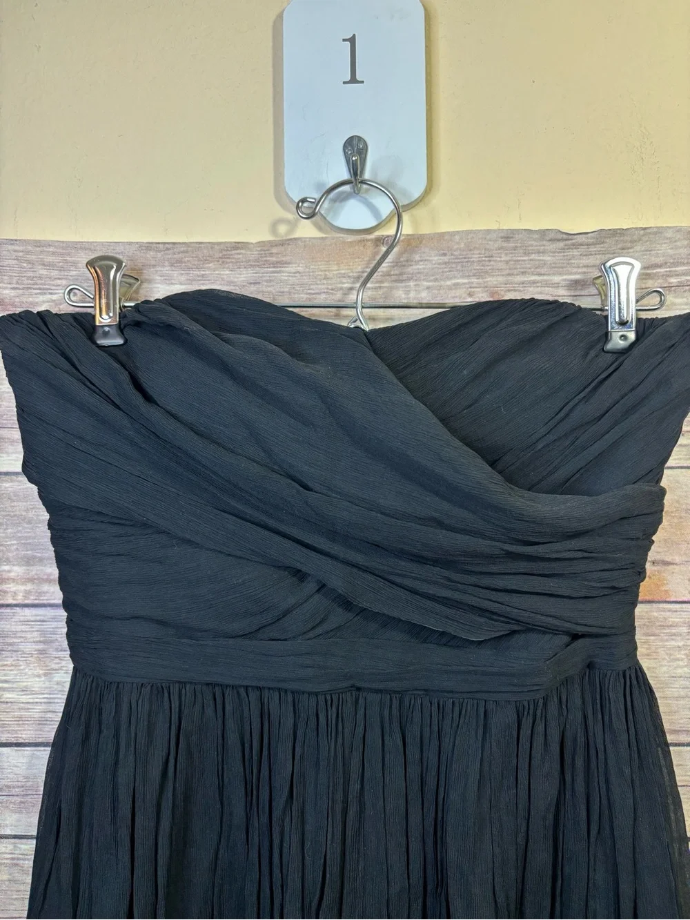 J.Crew  100% Silk Black Crepe Steapless Dress Mini Size 4 Petite